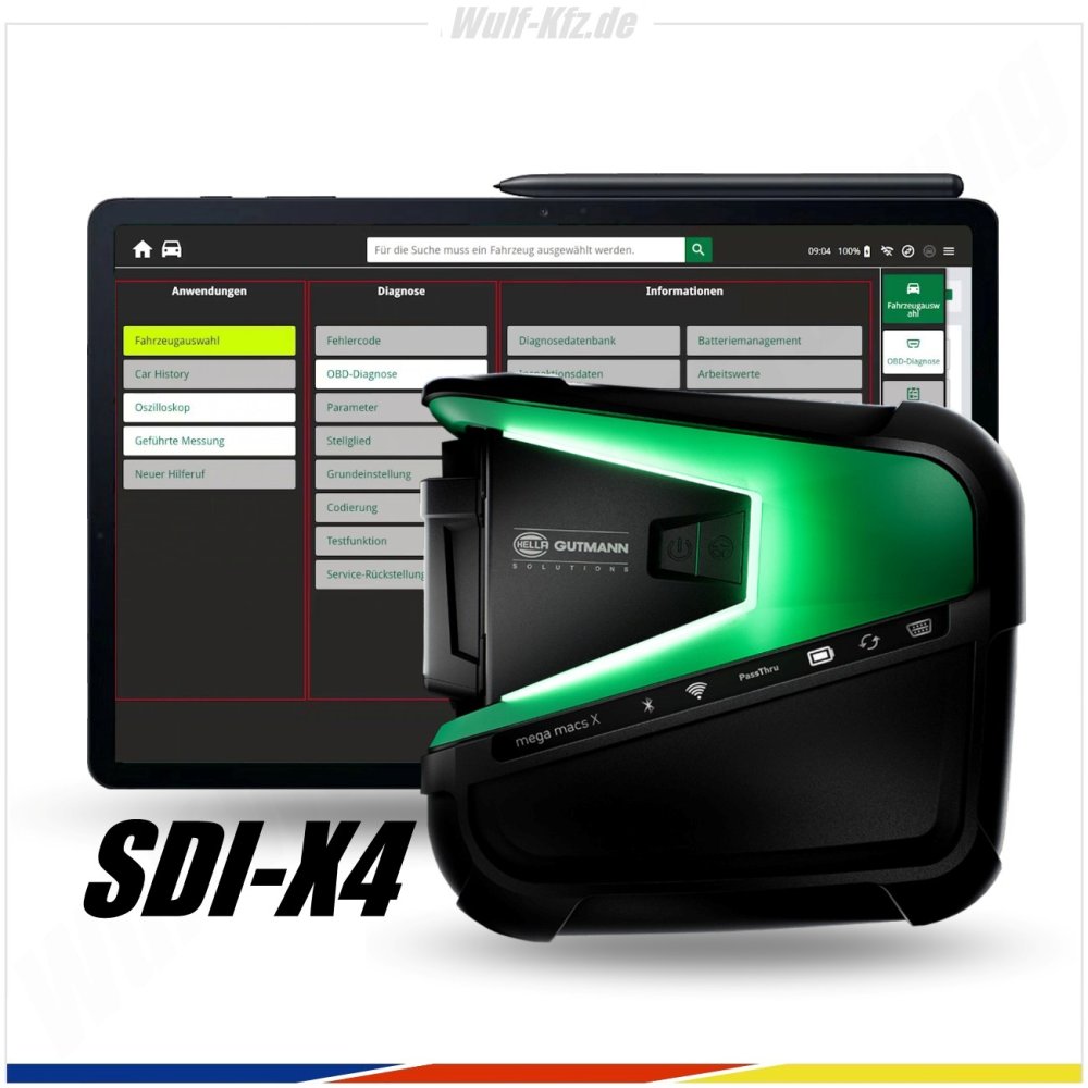 Hella Gutmann Tester / Diagnosegerät mega macs X inkl. SDI Modul X4 und Tablet XL